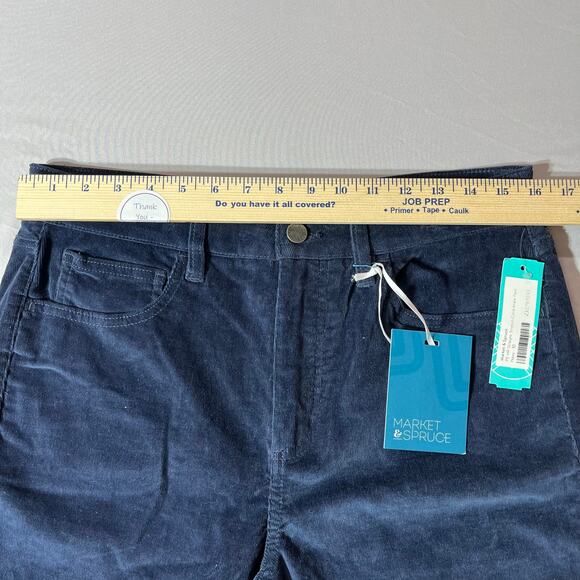 Market & Spruce Corduroy Pant High Rise Straight Women’s Size 10 Navy NWT - Picture 5 of 9